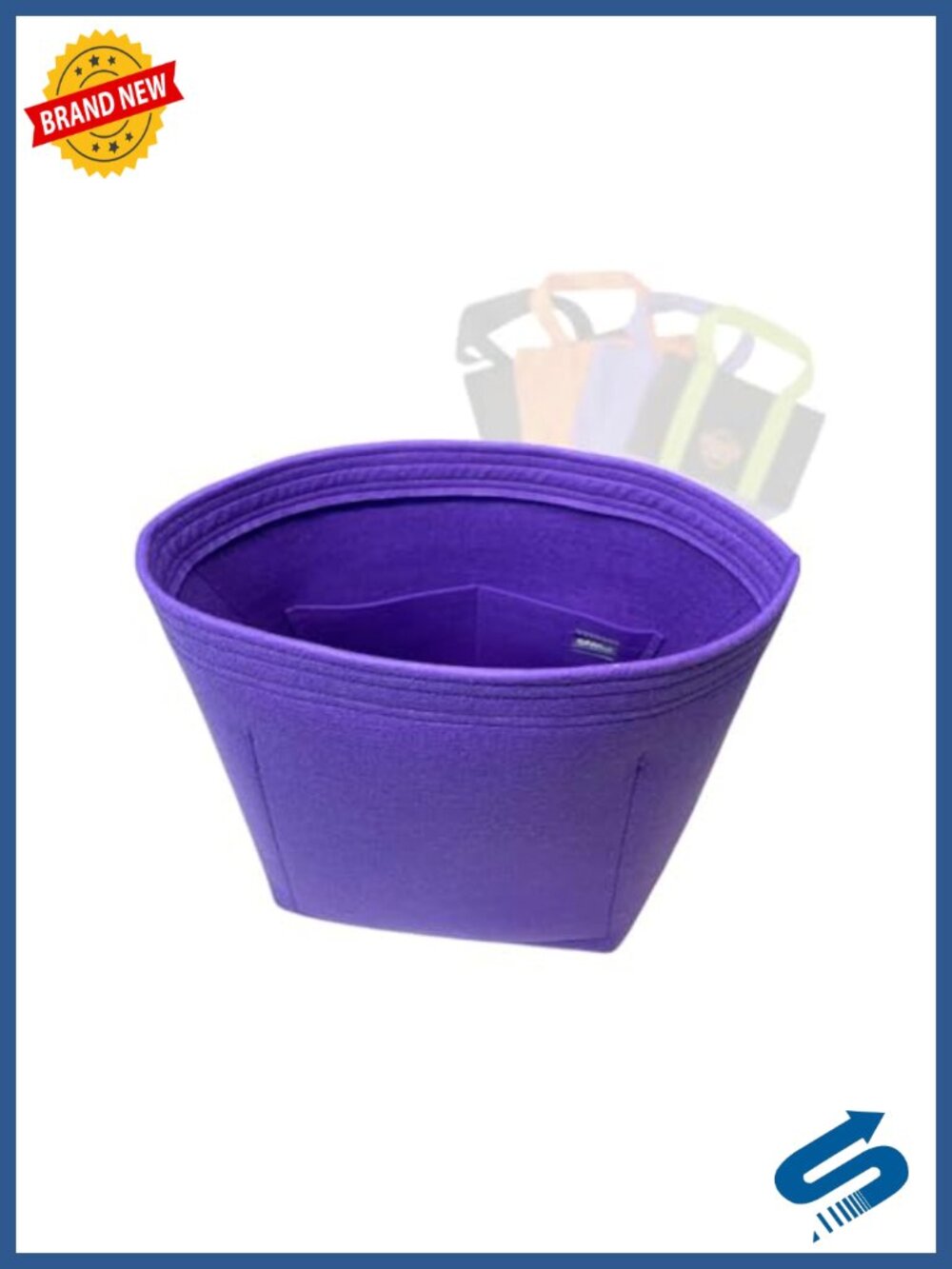 Felt Handbag Organizer Insert with 3 Compartments Lightweight
